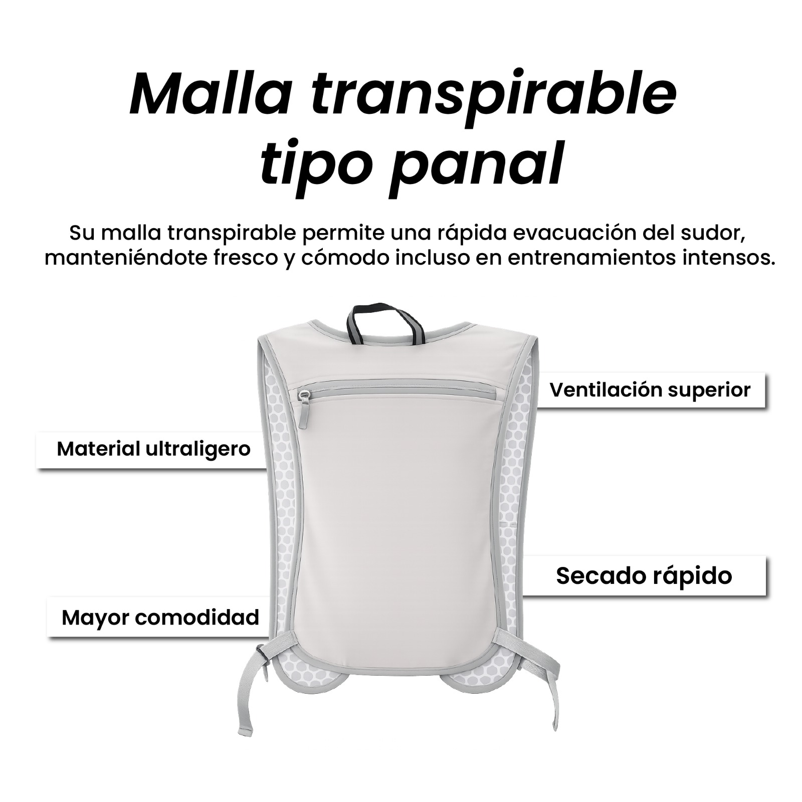 Vista 6 de Chaleco Ajustable Tipo Mochila de Trotar